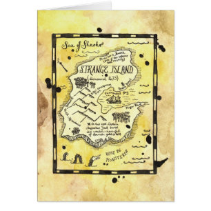 Strange Island Pirate Treasure Card