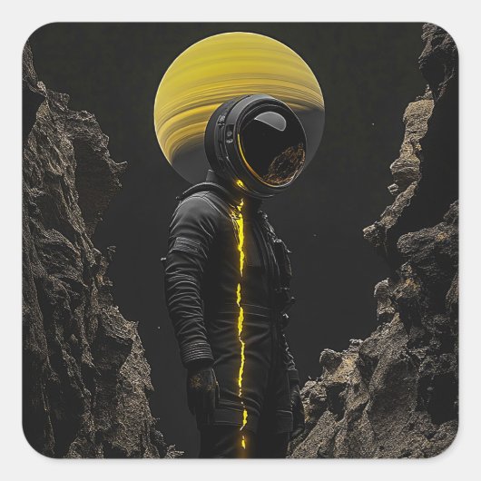 Strange Planet Vierkante Sticker (Voorkant)