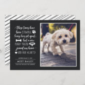 Strange Times New Pet Photo Faire-part | Noir (Devant / Derrière)