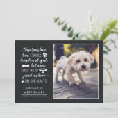 Strange Times New Pet Photo Faire-part | Noir (Debout devant)