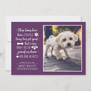 Strange Times New Pet Photo Faire-part  Plum