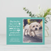 Strange Times Nieuwe Pet Fotoaankondiging | Blauwg Feestdagenkaart (Staand voorkant)