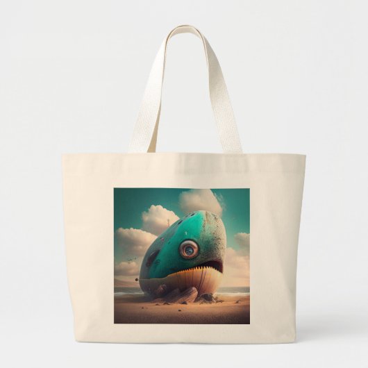Strange Whale Grote Tote Bag (Voorkant)