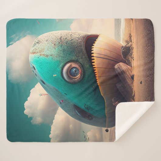 Strange Whale Sherpa Deken (Voorkant (horizontaal))