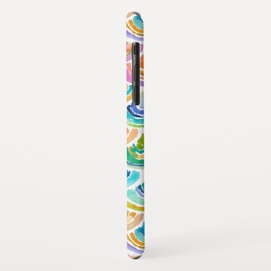 STRANGEBOW Waterverf Rainbow Mermaid Fish Scale Case-Mate iPhone Case (Achterkant/links)