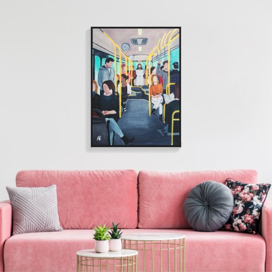 Stranger on the Bus Painting by Alfred Fox Canvas Afdruk (Insitu (Woonkamer))