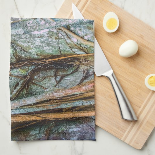 Strangler Fig Abstract Theedoek (Quarter Fold)