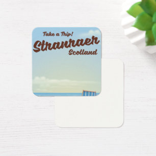 Stranraer Schotland vintage reisposter Vierkante Visitekaartjes