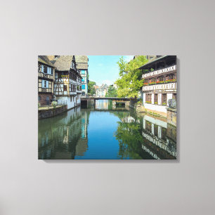 Strasbourg France Canal Canvas Afdruk