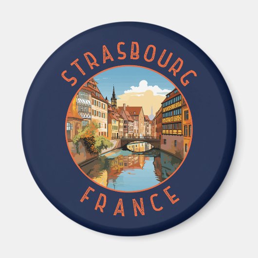 Strasbourg France Travel Art Vintage Magneet (Voorkant)