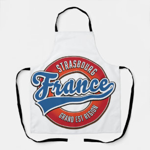 Strasbourg Grand Est regio Frankrijk Retro logo Schort