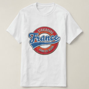 Strasbourg Grand Est regio Frankrijk Retro logo T-shirt