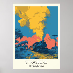 Strasburg Pennsylvania Vintage stoomtrein kunst Poster