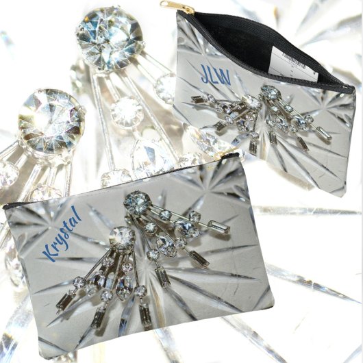 Strass Art Deco Elegant Zilverachtig Grijs Etui