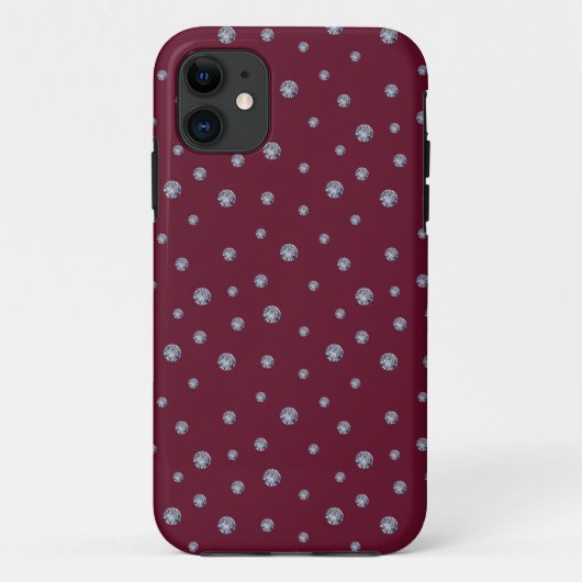 Strass op donkerrood Case-Mate iPhone case (Achterkant)