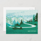 Straße in den Bergen. Briefkaart (Voorkant / Achterkant)