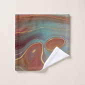 Strata automne | Terra Cotta Turquoise et Gold Aga (Gant de toilette)