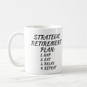 Strategisch pensioenplan Nap Eat Relax Herhalen Koffiemok