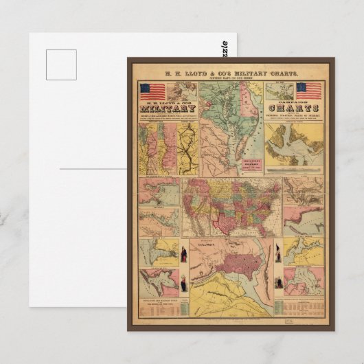  strategische kaarten voor de burgeroorlog, 1861 (Voorkant / Achterkant)