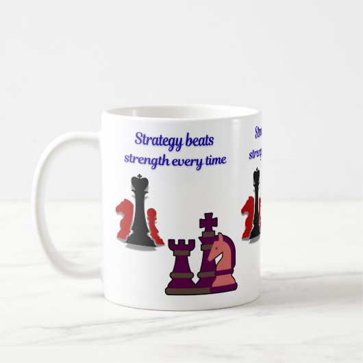Strategy Over Strength Chess Mug Koffiemok (Links)