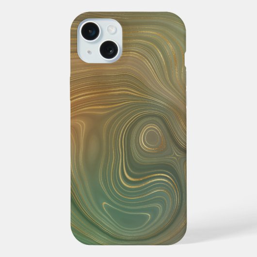 Strates d'olive terreuse | Agate à encre verte et (Verso)