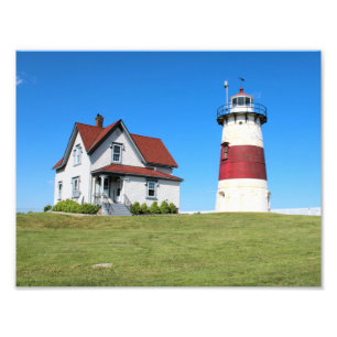 Stratford Point Lighthouse, Connecticut Foto Afdruk