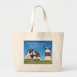 Stratford Point Lighthouse, Connecticut Grote Tote Bag