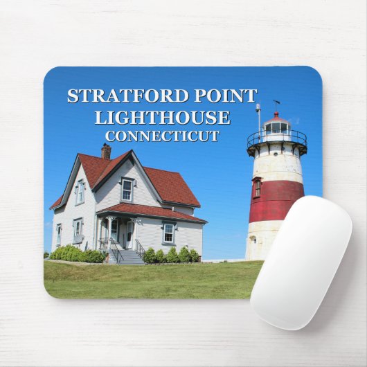 Stratford Point Lighthouse, Connecticut Mousepad Muismat (Met muis)