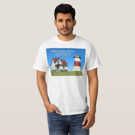 Stratford Point Lighthouse, Connecticut T-Shirt (Voorkant volledig)