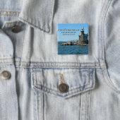Stratford Shoal Lighthouse, Connecticut Vierkante Button 5,1 Cm (In situ)
