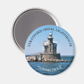 Stratford Shoal Lighthouse CT Round Magnet (Recto/Verso)
