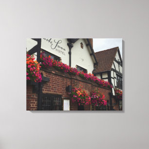 Stratford Upon Avon England UK Tudor Hotel Photo Canvas Afdruk