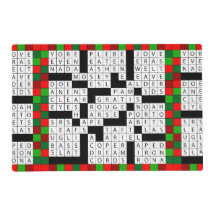 Set de table d'amants de jeu de mots croisé