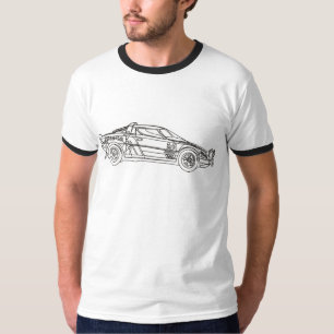 Stratos Lancia Rally Car Outline T-shirt Hikingduc