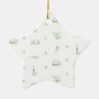 Stratton Mountain Toile - groen ornament