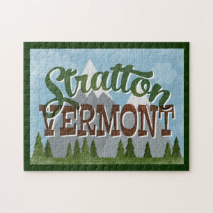 Stratton Vermont Fun Retro Snowy Mountains Legpuzzel
