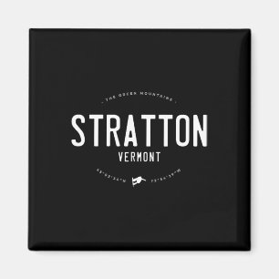 Stratton Vermont Graphic Distressed Snowbo Magneet