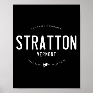 Stratton Vermont Graphic Distressed Snowbo Poster