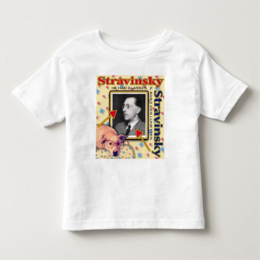 Stravinsky had een bril. kinder shirts (Voorkant)