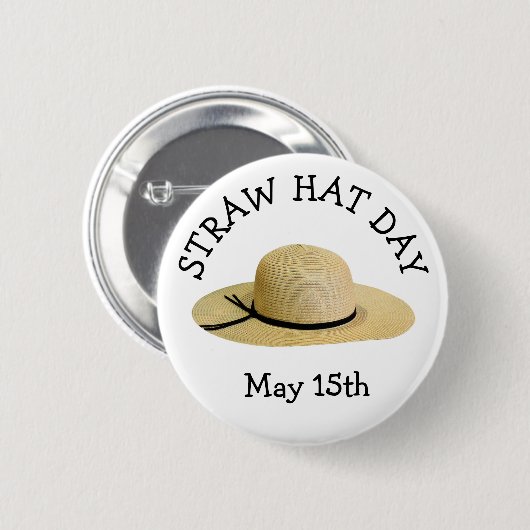 Straw Pet Day May 15th Funny Holiday Button (Voorkant /achterkant)