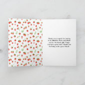 Strawberries and Daisies Birthday Party Bedankkaart (Binnen)