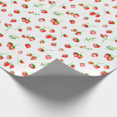 Strawberries and Daisies Pattern Cadeaupapier (Hoek)