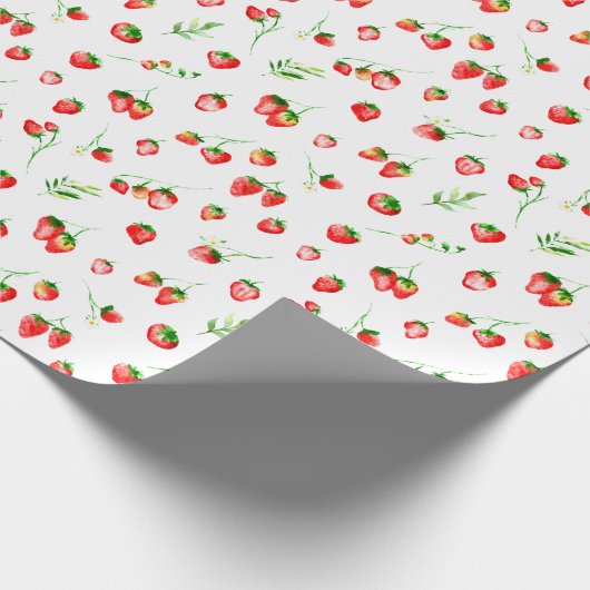 Strawberries and Daisies Pattern Cadeaupapier (Hoek)