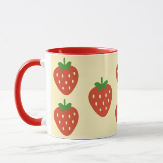Strawberries and Sunshine  Two-Tone Coffee Mug (Gauche)