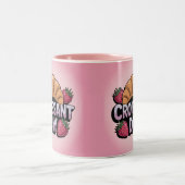 Strawberries Croissant Day Pink Mug (Centre)