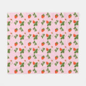 Strawberries Fleece Deken (Voorkant (Horizontaal))