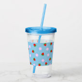 Strawberries & Flowers Acryl Drinkbeker (Achterkant)