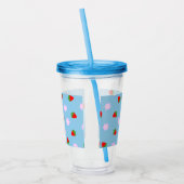 Strawberries & Flowers Acryl Drinkbeker (Links)