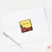 STRAWBERRIES Fruit Preserve,Canning Vierkante Sticker (Envelop)