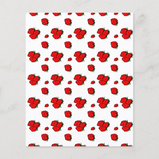 Strawberries Pattern Paper Flyer-Sjabloon Flyer (Achterkant)